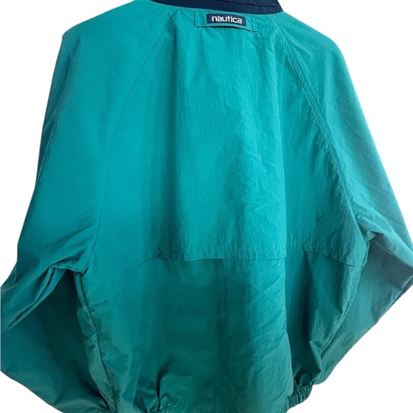 Vintage Nautica Blue Green Windbreaker Jacket - Size L - Picture 2 of 5